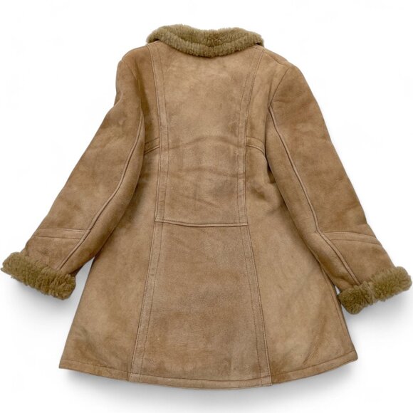 Leather Attic Vintage Shearling Sheepskin Brown Leather Fur Coat Jacket Men's 42 - Picture 5 of 9